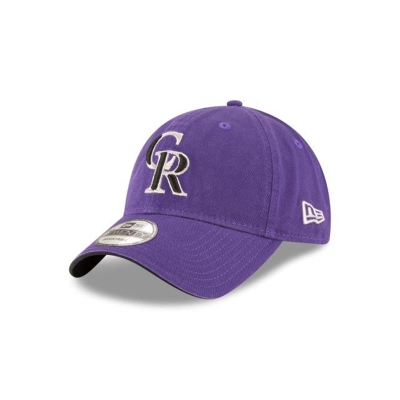 Black Colorado Rockies Hat - New Era MLB Core Classic Alt 2 9TWENTY Adjustable Caps USA0293816